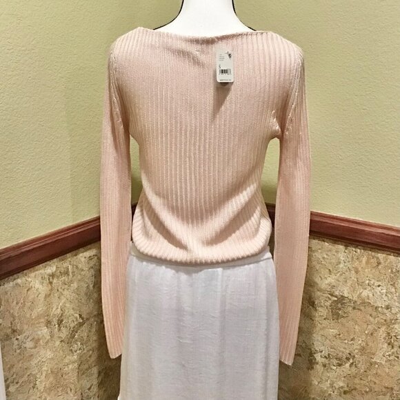 Free People NWT Small Game On Cardi Whie Swan Lightweight Sweater Tiny Flaw - Picture 6 of 11